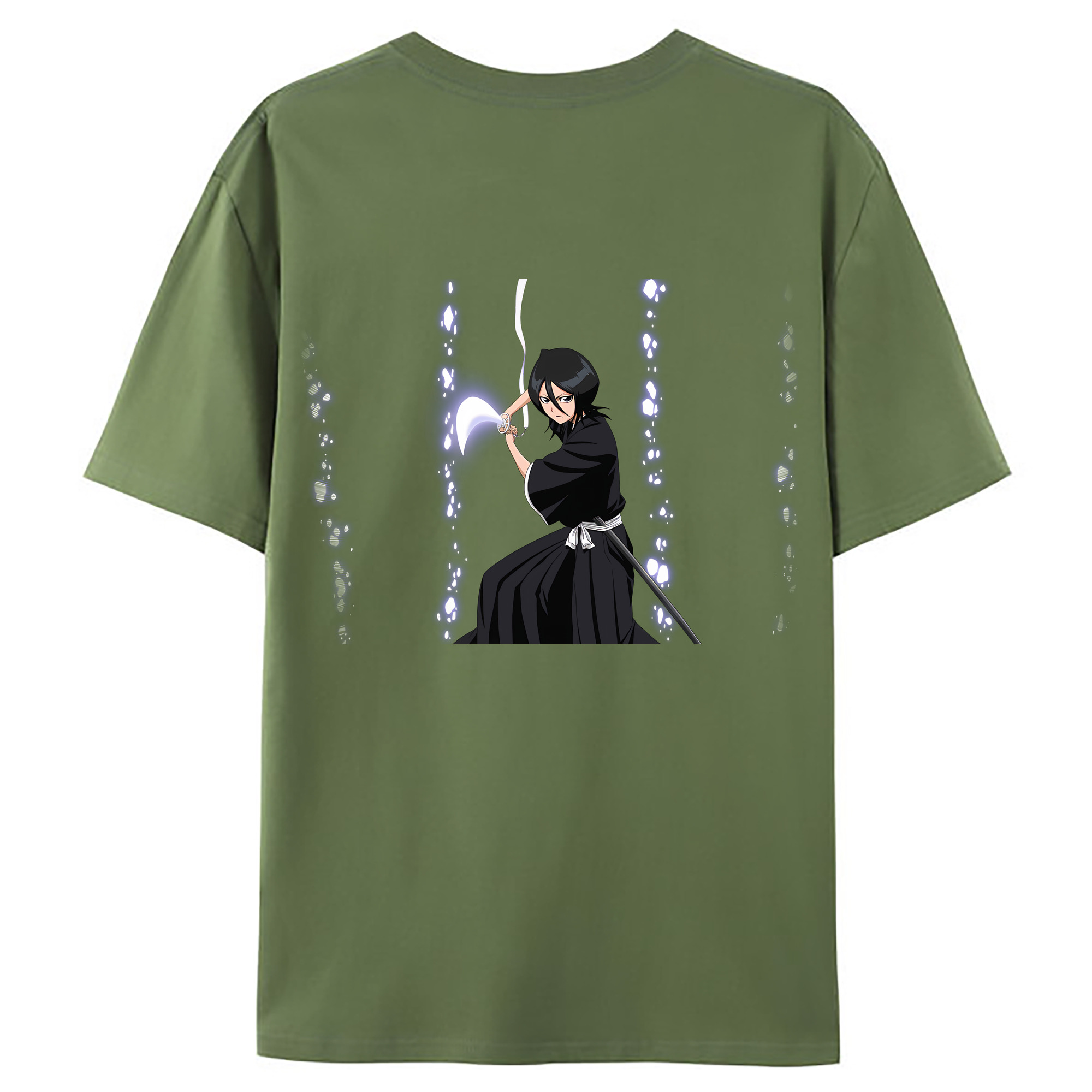 （画像用） ブリーチ 朽木ルキア BLEACH Kuchiki Rukia 綿100％ メンズ半袖Tシャツ（バックプリント） 通気性